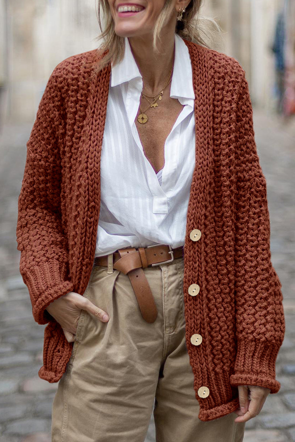 Chunky Knit Cardigan Oversized