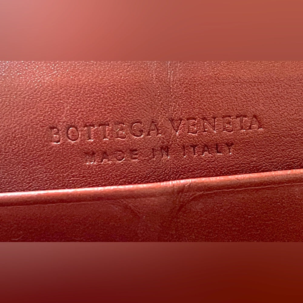 Bottega Veneta Leather Zip Around Wallet / brick red